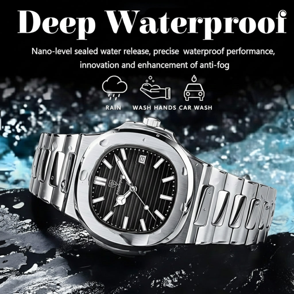 Poedagar Original Luxury Stainless Watch. Adjustable Size!